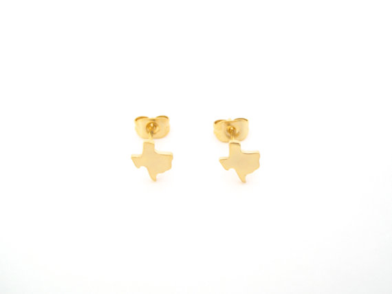 10Pair Tiny Outline Texas Map Stud Earrings Stainless Steel America USA TX State Earring Proud Native Hometown Texan Jewelry