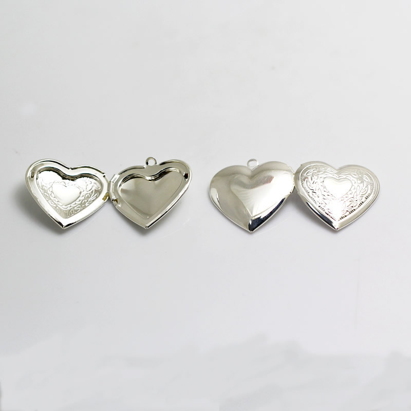 Beadsnice heart photo charm personalized frame pendant flower engraved locket mothers day gift family locket ID 3354