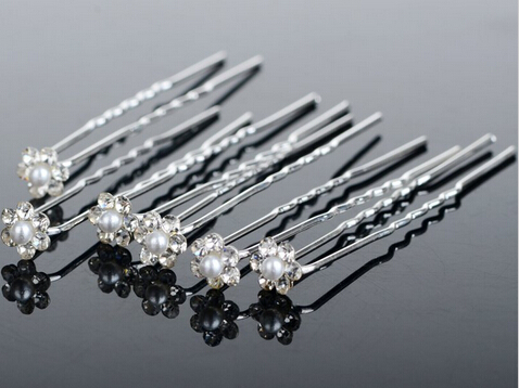 40PCS Wedding Accessories Bridal Pearl Hairpins Flower Crystal Rhinestone Hair Pins Clips Bridesmaid Women Hair Jewelry