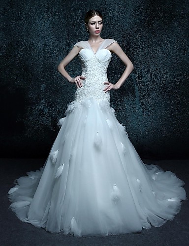 2016 New Hot Sale Fashion Trumpet/Mermaid Charming Chapel Train Lace-up V-neck Appliques Tulle Wedding Dresses 220, Black
2016 New Hot Sale Fashion Trumpet/Mermaid Charming Chapel Train Lace-up V-neck Appliques Tulle Wedding Dresses 220, Black