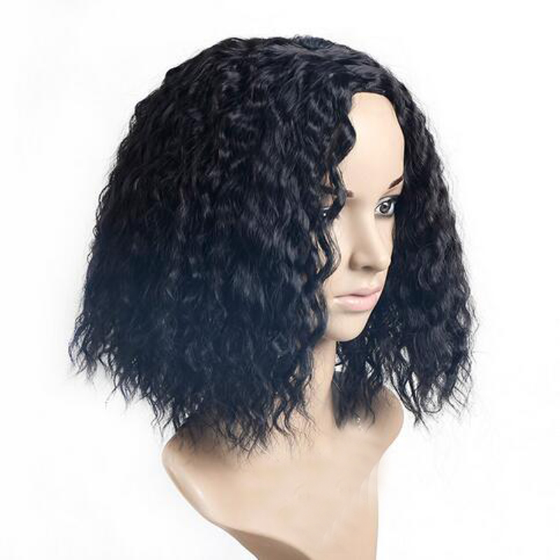 Fashion Synthetic Wigs Short Black Kinky Curly For Black Women African American Wigs Women High Temperature Fiber Cosplay Wig