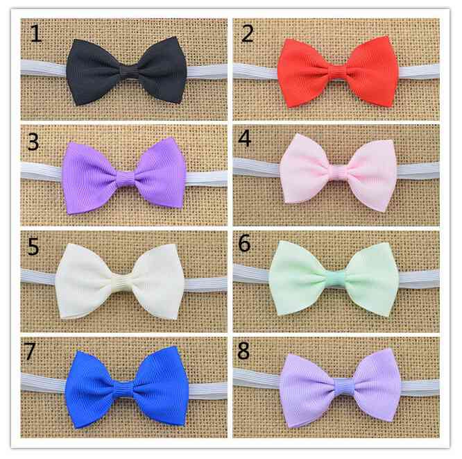 20pcs baby 2.5inch hair bow with mini Thin Elastic headbands girl hair accessorie bow flower hair band slender rubber hair ties PJ5283