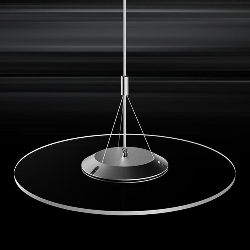 LED Pendant Lamp Frameless Ring Acrylic Nanometer Guide Plate Panel Light Stepless Dimmable Lights Hotel Lighting Living Room Transparent