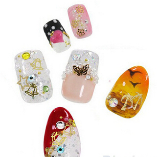 Wholesale-Nail Rhinestones 1000Pcs Golden 3D Metal Sticker Decal Manicure Tool Nail Art Phone Decoration Free Shipping