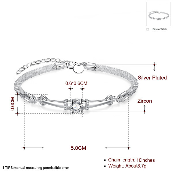 Hot sale gift 925 silver Eiffel Tower Bracelet DFMCH382,Brand new sterling silver plate Chain link gemstone bracelets high grade