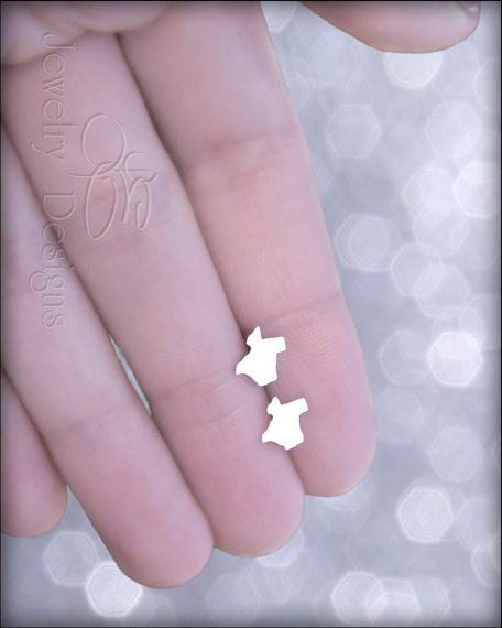 10Pair Tiny Outline Texas Map Stud Earrings Stainless Steel America USA TX State Earring Proud Native Hometown Texan Jewelry