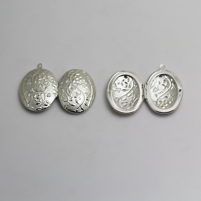 Beadsnice small locket frame pendant oval brass locket charm filigree blank photo locket handmade gift for him ID 3366