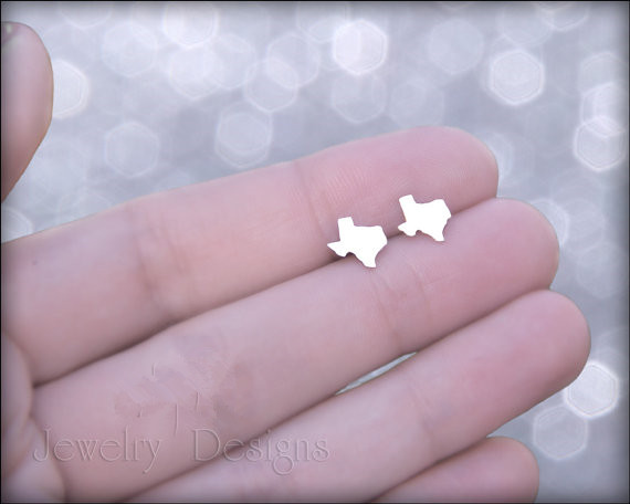 10Pair Tiny Outline Texas Map Stud Earrings Stainless Steel America USA TX State Earring Proud Native Hometown Texan Jewelry