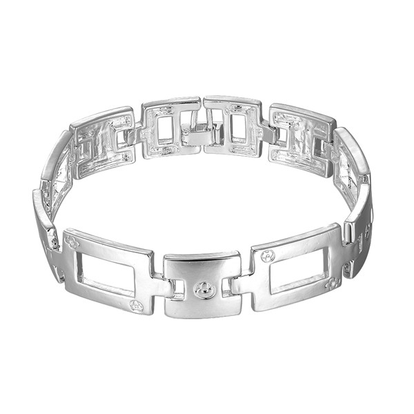 Hot sale gift 925 silver Hollow Wide Strap Bracelet-Men DFMCH343,Brand new fashion 925 sterling silver Chain link bracelets high grade