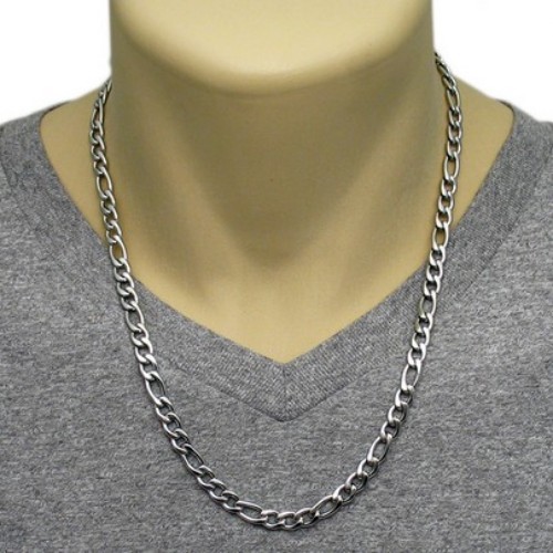 New 22''+8.5'' 316L Stainless Steel Jewlery Set 7mm wide Figaro NK Chain Link necklace & bracelet for Fashion Men Women Gifts Silv