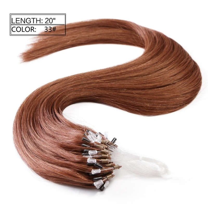 grade 8amicro ring hair extension indian remy 100 human hair extensions 0 8g s 200s lot brown color