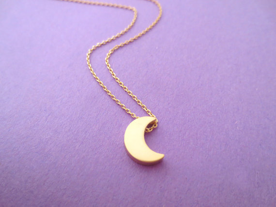 30PCS- N129 Gold Silver Cute Small Half Moon Necklace Simple Crescent Moon Necklace Little Galaxy Moon Necklaces for Ladies Girl