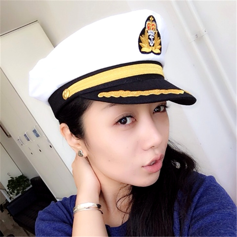 Cotton Navy Hat Cap for Men Women Children Fashion Flat Army Cap Sailor Hat Captain Uniform Cap Boys Girls Pilot Caps Adjustable