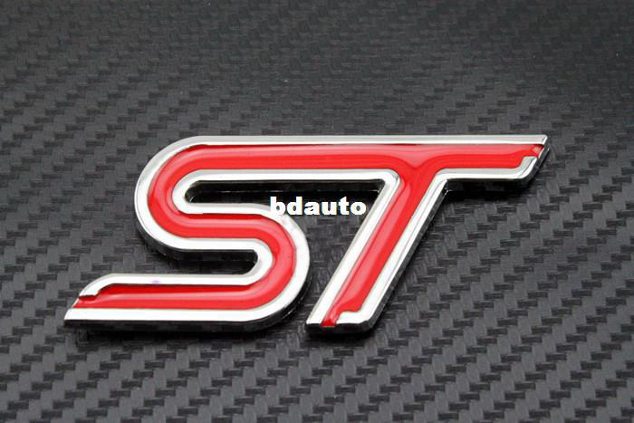 Wholesale-Hot Selling ST 3D Logo Car Hood Front Grill Badge Emblem For Focus ST225 MK3 MK2 MAVERICK Explorer Mondeo Fiesta Red #QS003 Wholesale-Hot Selling ST 3D Logo Car Hood Front Grill Badge Emblem For Focus ST225 MK3 MK2 MAVERICK Explorer Mondeo Fiesta Red #QS003