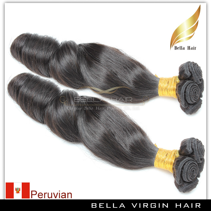 9A Funmi Virgin Peruvian Hair Wavy Bouncy Wavy Natural Black Human Hair Extensions Unprocessed Weft 3/4 PCS Whole Head Fashion Style Tiktok Trending M