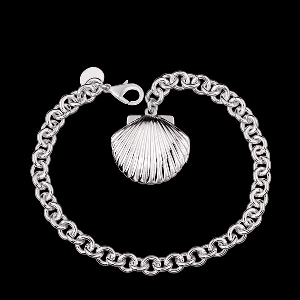 Hot sale gift 925 silver Closed heart-shaped bracelet DFMCH347,Brand new fashion 925 sterling silver plated Chain link bracelets high grade