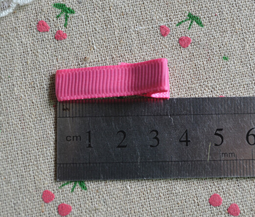 35mm mini girl Ribbon Hair Bows Clip double Prong Ribbon Lined Alligator Hair Clip Hair Accessories FJ3203
