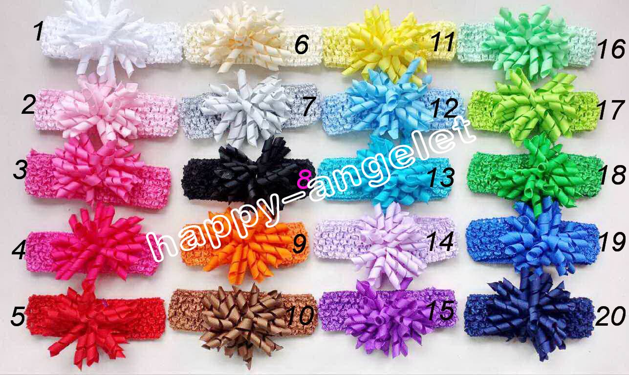 Baby Christening waffle Crochet headband corker bows flowers Hair clip barrettes girl korker hair bands Woven headbands 50pcs PD011