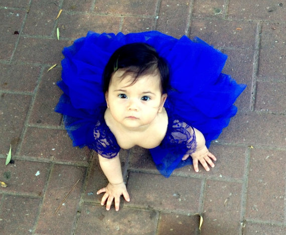 ROYAL BLUE Solstiss French lace and silk tulle flower gilr dress royal blue for baby girl royal blue tutu dress