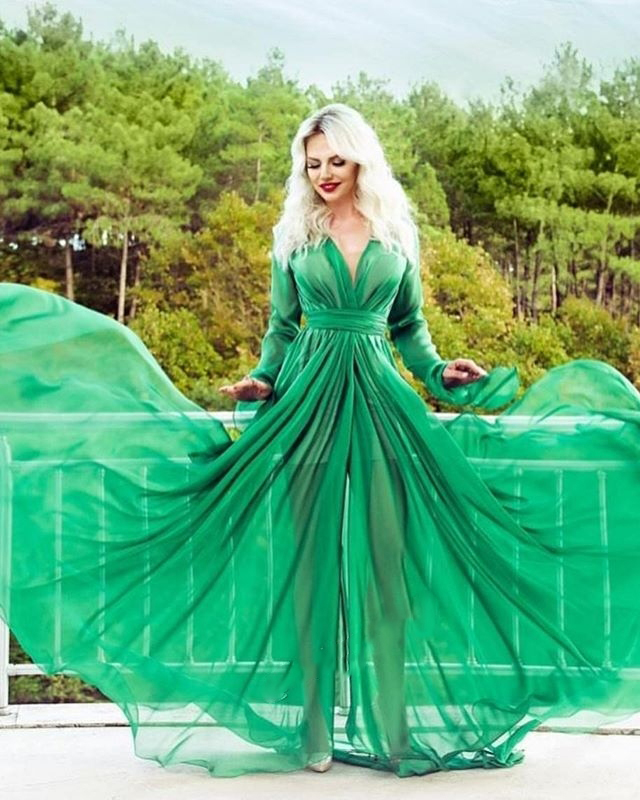 Chiffon Speaker Long Sleeve Formal Dresses V Neck Green A-Line Evening Dresses Ruched Party Dresses Long Prom Gown, Gray
Chiffon Speaker Long Sleeve Formal Dresses V Neck Green A-Line Evening Dresses Ruched Party Dresses Long Prom Gown, Gray