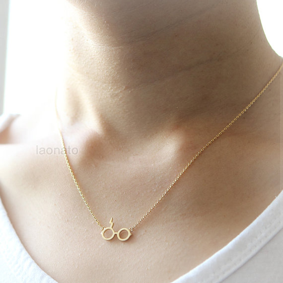 10PCS Cute Scar Reading Eye Glasses Frame Shaped Pendant Necklace Geometric Eyeglasses with Thunder Lightning Bolt Chain Collar Choker for Women
