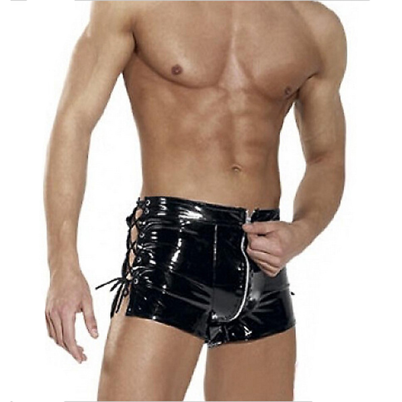 Shiny Mens Faux Leather Boxer Shorts Sexy Lace Up Sides Underwear Black Punk Briefs Exotic Zipper Underpants Night Bar Clubwear, White;black
Shiny Mens Faux Leather Boxer Shorts Sexy Lace Up Sides Underwear Black Punk Briefs Exotic Zipper Underpants Night Bar Clubwear, White;black
