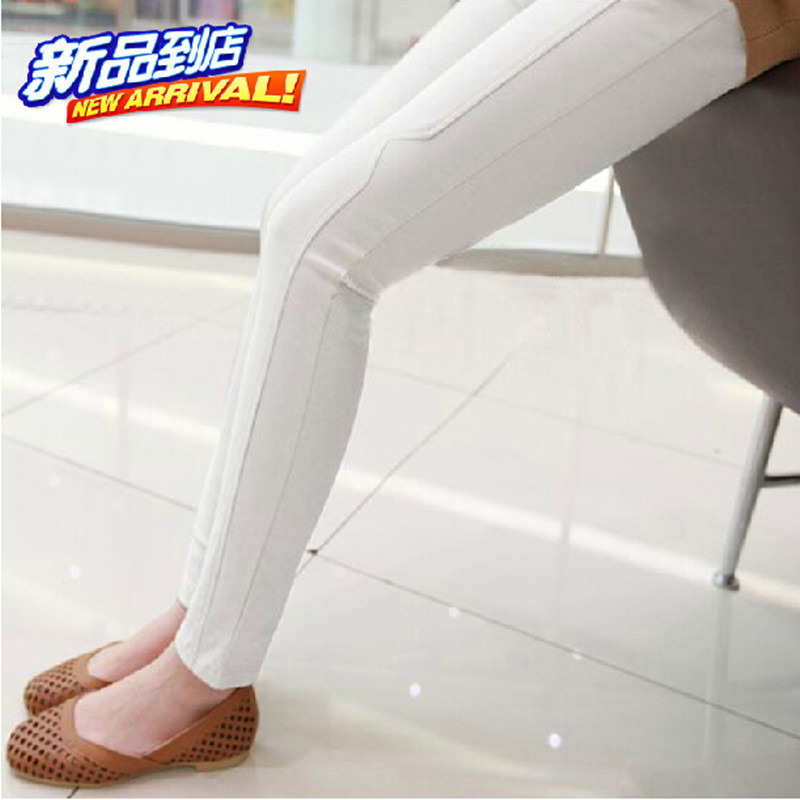 Wholesale-Plus thick velvet leggings winter 2015 new Korean ladies outer wear white feet pencil pants H0269