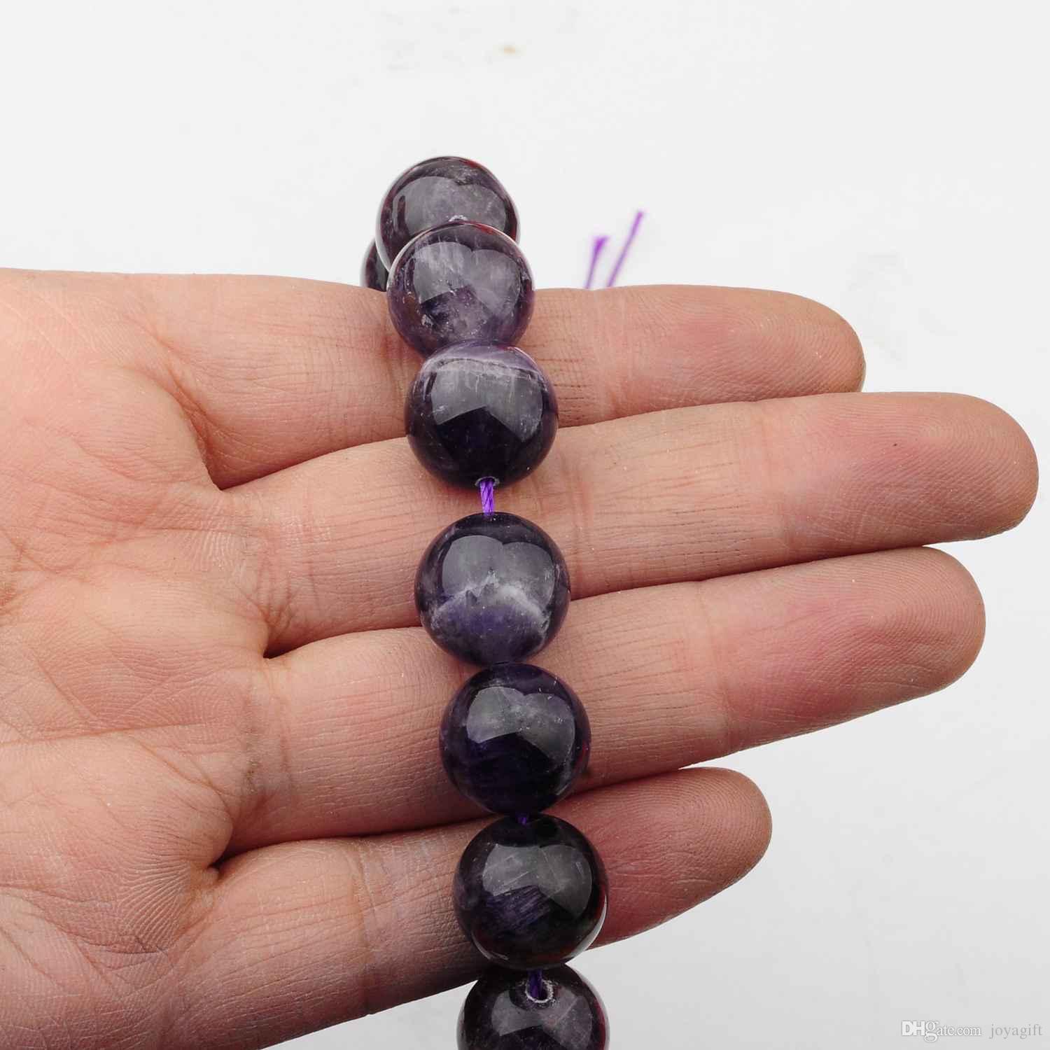 Hot Sales Natural Real Amethyst Beads 14MM loose stone jewerly beads for diy fashion women jewellery free shipping