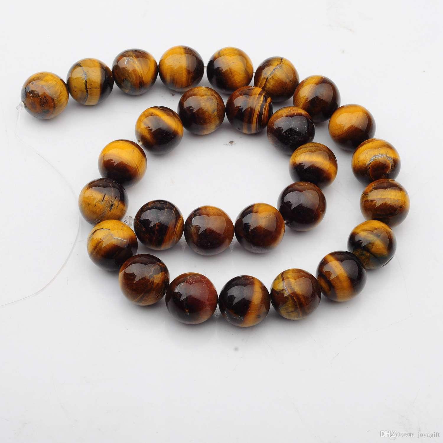 Natural Gemstone Tiger Eye 14mm Round Beads for DIY Making Charm Jewelry Necklace Bracelet loose 28PCS Stone Beads For Wholesales