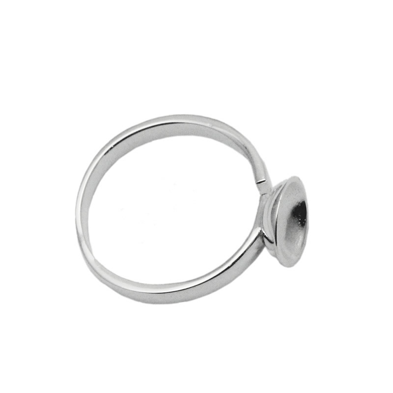 Beadsnice sterling silver ring blanks 10mm round ring setting handmade jewelry findings adjustable ring for female Christmas gift ID 32839