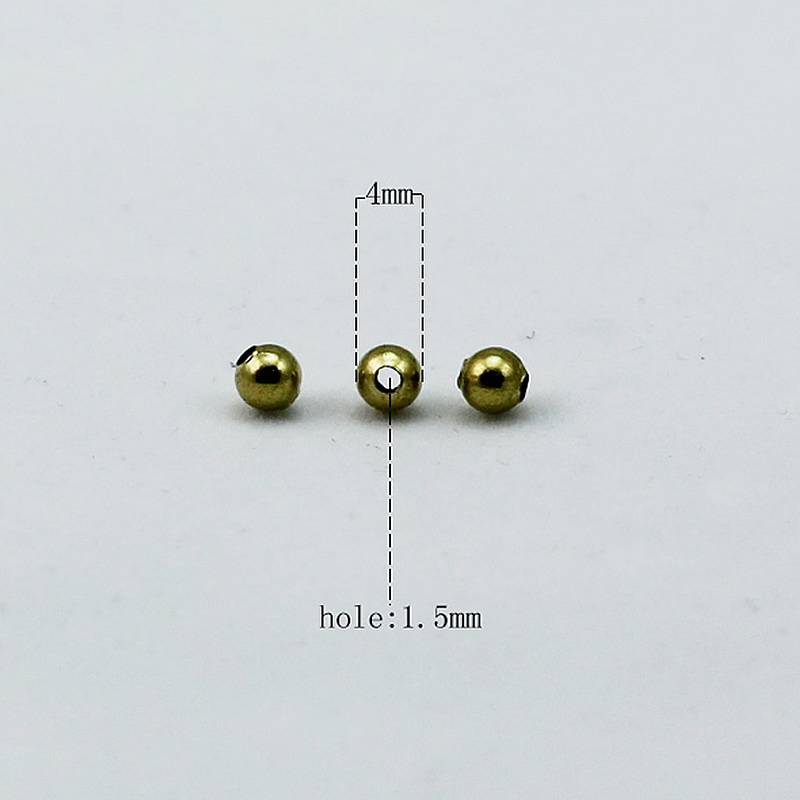 Beadsnice smooth round bead brass spacer beads 4mm handmade jewelry accessories for sale free shipping ID 1730