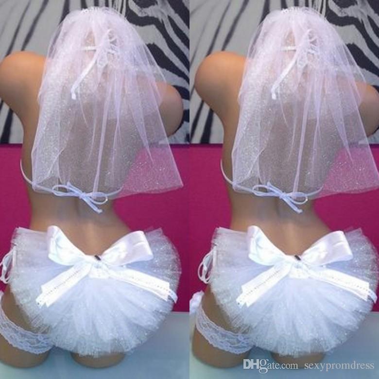Hot Selling Bikini Veils 2019 Formal Summer Booty Veils Free Shipping Bridal Accessory Custom Made White Ivory Beach Accessory Booty Veils