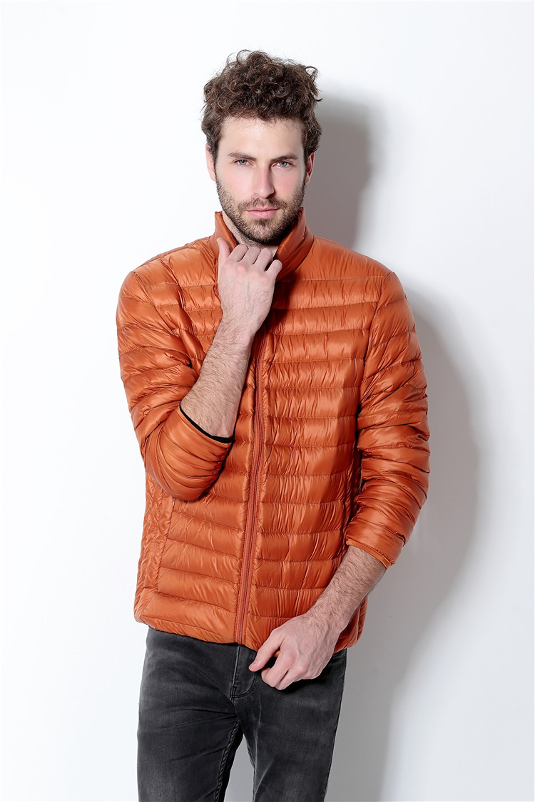 Fall- new design uniqlos stand collar men's fashion plus-size thin and short in down jacket coat Cotton-padded clothes solid dowm