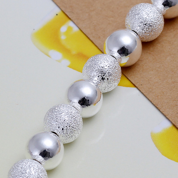 Hot sale best gift 925 silver 8M Sand Light Beads Bracelet DFMCH084,brand new fashion sterling silver plated Chain link gemstone bracelets