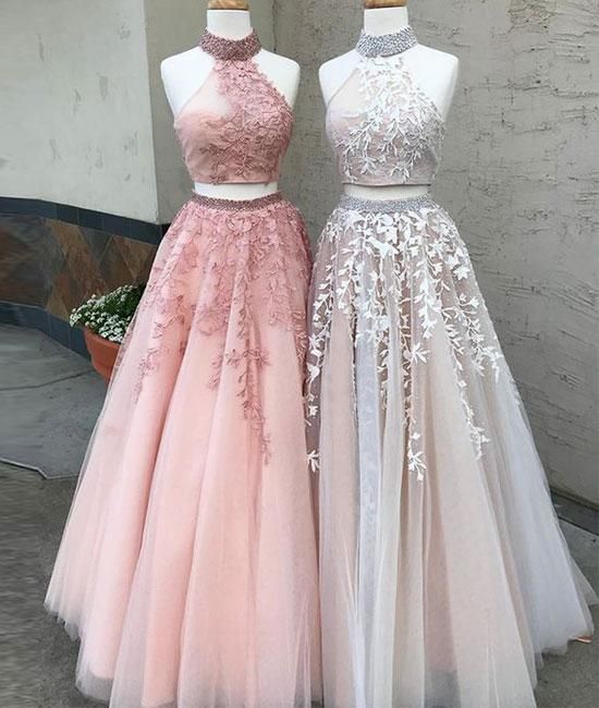 Hot Selling Sexy Two Piece/2 Piece Tulle High Neck Floor Length Prom Dresses with Appliques for Women In Stock, Red
Hot Selling Sexy Two Piece/2 Piece Tulle High Neck Floor Length Prom Dresses with Appliques for Women In Stock, Red