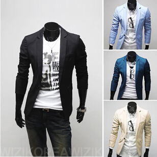 2016 Autumn Korean style small fresh Personality solid color Suit men fashion Casual slim Blazers for men size M-XXL,4-colors