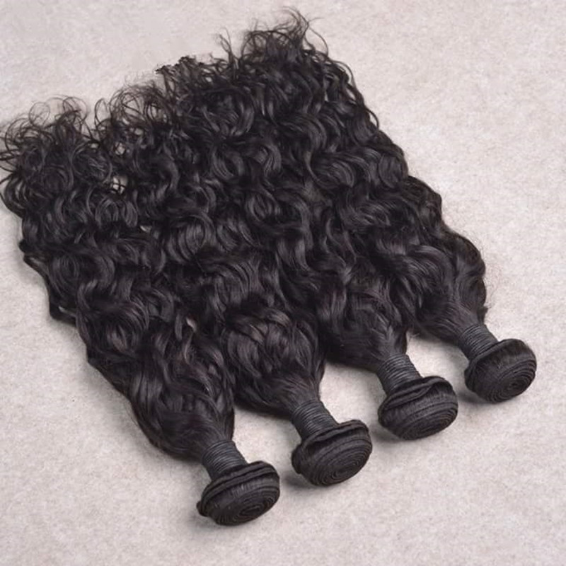 4pcs 100 human hair bundles water wave 50g pc natural color 1b indian mongolian curly virgin hair weave extensions free dhl