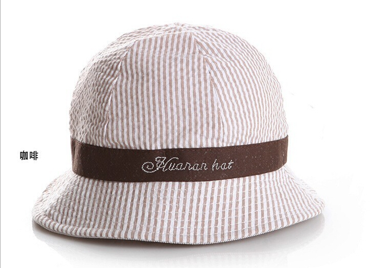 Toddler Infant Sun Cap Summer Outdoor Baby boy Girl Hats Sun Beach Bucket Hat Striped cotton baby basin cap 3 colors