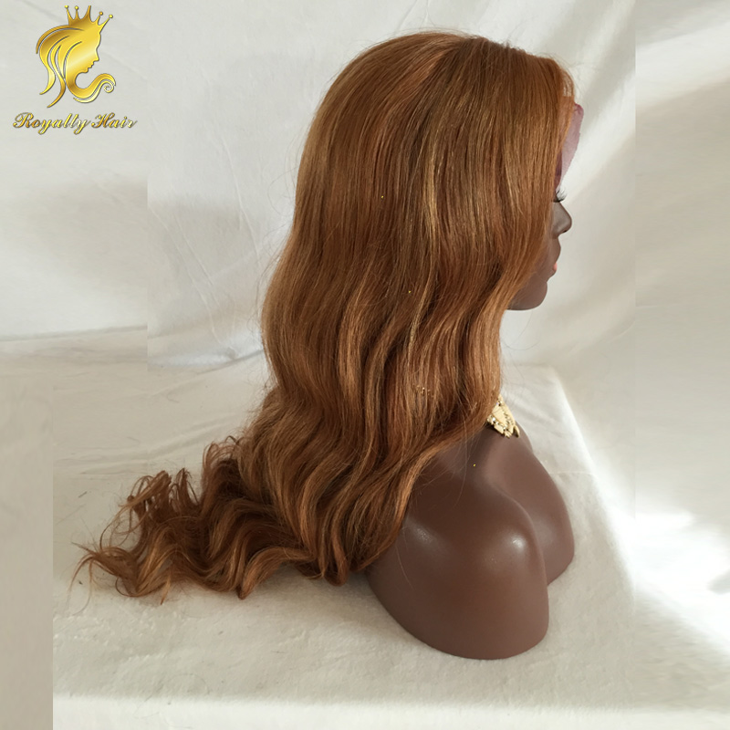 Hot sale #27 glueless full lace wig human hair 130 density honey blonde front lace wig for fashion women No shedding Tangle free