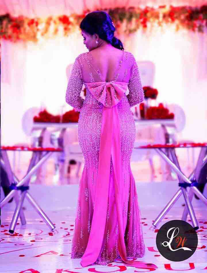 Hot Pink Long Sleeve Major Beaded Evening Dresses Sexy Tulle Backless Mermaid Prom Party Gowns With Bow Custom Made Evening Wear