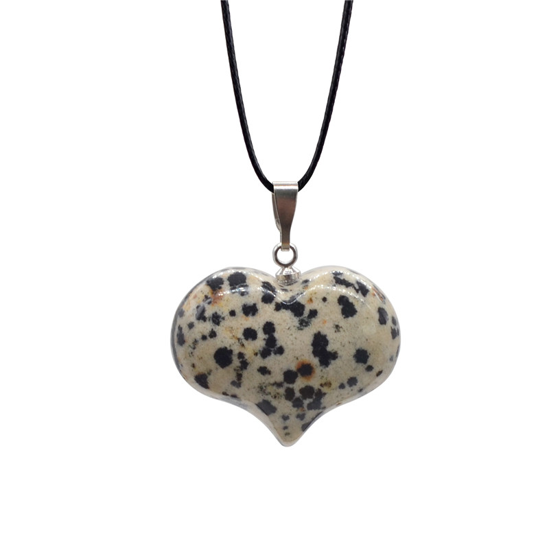 FASHION Heart Shape Pendants Natural Stone Choker Necklace Tiger Eye Opal Aventurine Leather Chains Necklaces Fashion Reiki Chakra Jewelry