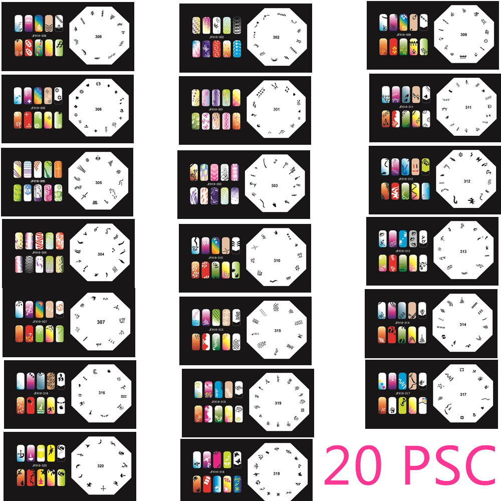 New Fashion Airbrush Nail Stencils Set 301-320 Tools Diy Airbrushing 20 x Template Sheet for Airbrush Kit Nail Art Paint, Silver
New Fashion Airbrush Nail Stencils Set 301-320 Tools Diy Airbrushing 20 x Template Sheet for Airbrush Kit Nail Art Paint, Silver