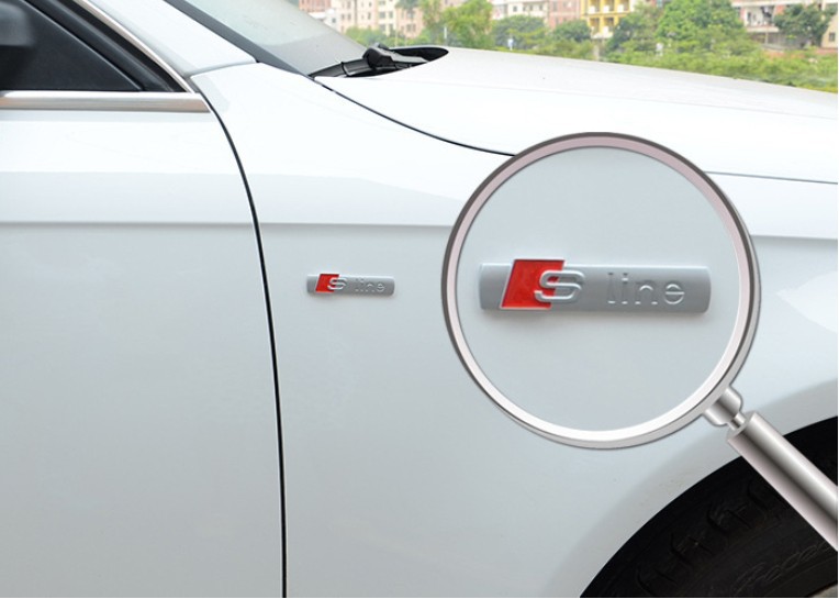 3D Metal Car S line Sticker Cover for Audi Sline Logo A3 A4 A5 A6 Q3 Q5 Q7 B7 B8 C5 S6 Auto Car Decal Accessories Good Quality