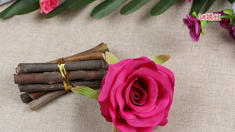 Silk flowers wholesale rose heads artificial flowers 4.3inch diameter fake flowers head high quality WF001