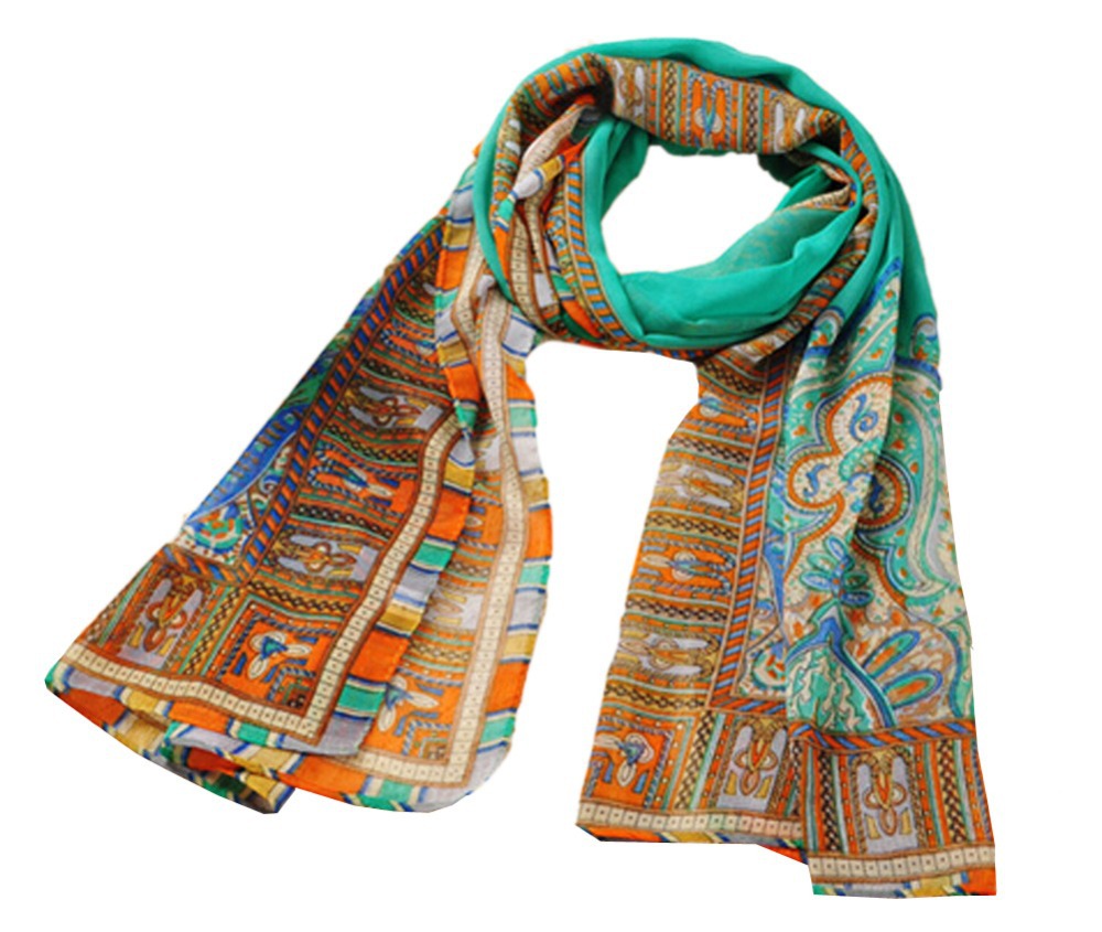 2014 Newest Ladies Fashion Long Section of Bohemian Soft Thin Cashew Flower Chiffon Scarf FreeShipping & Drop Shipping