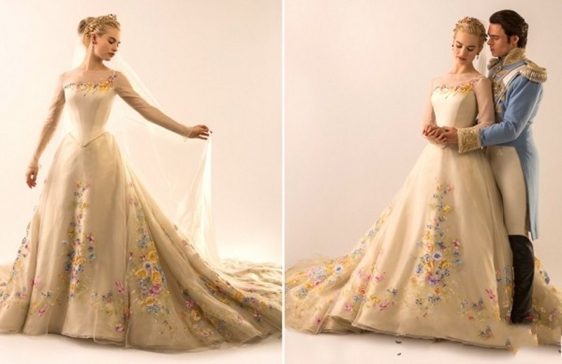Formal evening dresses 2015 Sheer Neck Appliques Chapel Train long sleeve prom dress Zipper Back Cinderella ball gown Tulle bridal Gowns