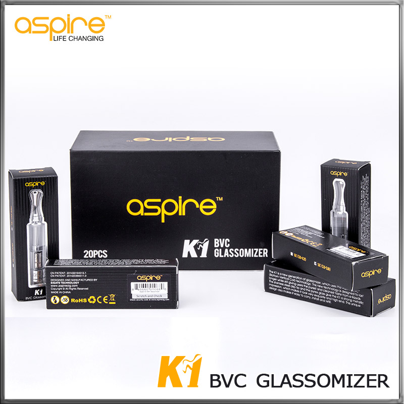 100% Original Aspire K1 BVC Coil Replaceable eGo Atomizer Clearomizer 1.5mL Pyrex Glass Tank Aspire K1 Glassomizer With Huge Vapor
100% Original Aspire K1 BVC Coil Replaceable eGo Atomizer Clearomizer 1.5mL Pyrex Glass Tank Aspire K1 Glassomizer With Huge Vapor