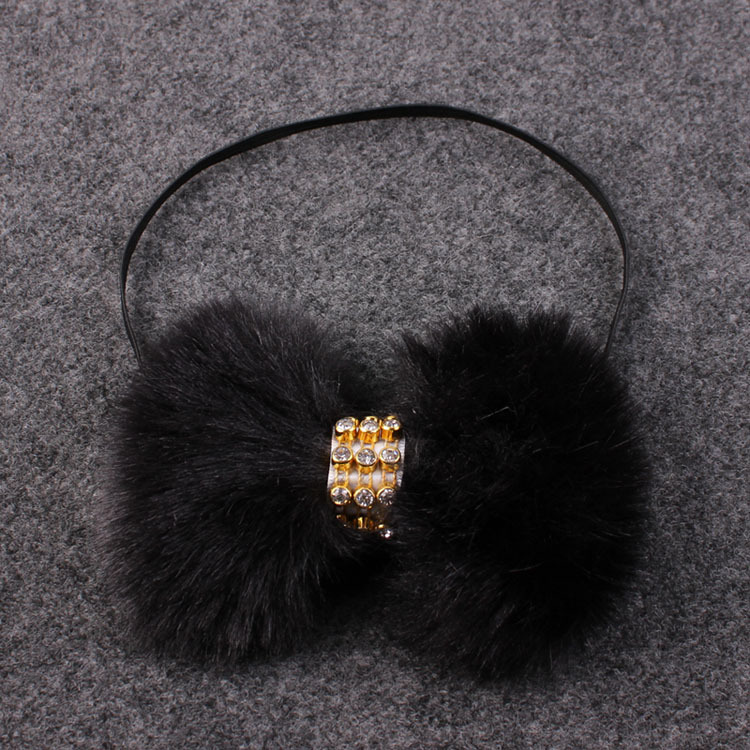 50pcs New Baby Rabbit Fur bow Headband for Infant Girl Hair Accessories Elegant FUR bows clip hair band Newborn Photography Prop YM6105