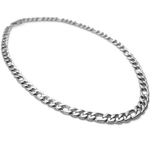 New 22''+8.5'' 316L Stainless Steel Jewlery Set 7mm wide Figaro NK Chain Link necklace & bracelet for Fashion Men Women Gifts Silv