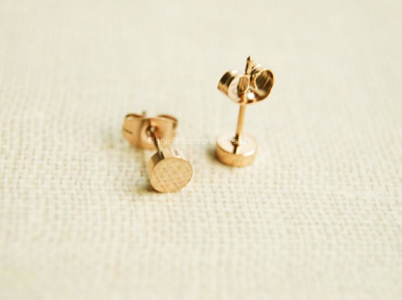 30Pair- S025 Gold Silver Tiny Round Stud Earring Cute Polishing Disc Stud Earrings Simple Geometric Flat Circle Stud Earrings